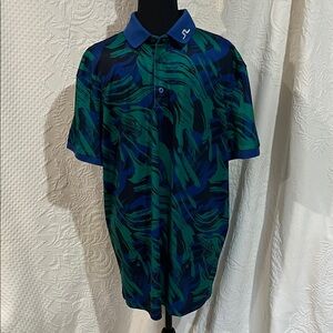 J Lindeberg Men's KV PRINT POLO, size extra large